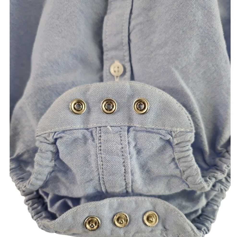 Janie and Jack Sky Blue Baby Oxford Bodysuit Size 6-12 Months